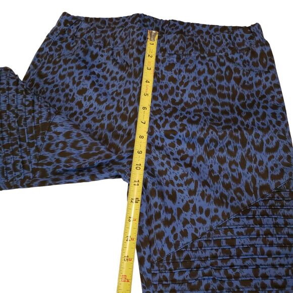 Umgee Pants Large Womens Pull On Skinny Zip Ankle Navy Blue Stretch - Picture 5 of 11